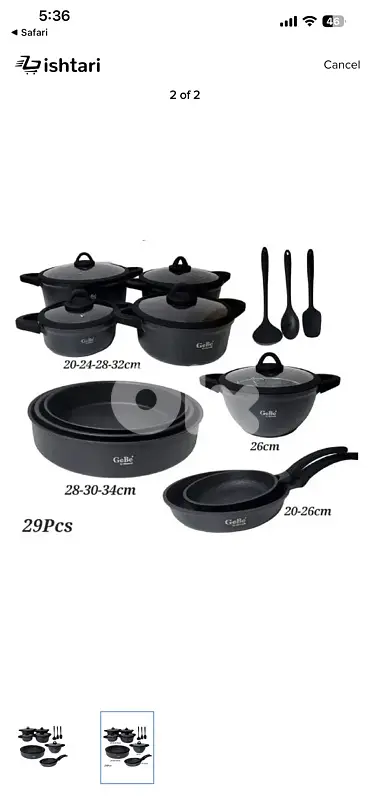 14pcs Venus Cookware Set GB1026 - Black