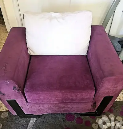 صالون كامل 3 قطع - موف مخمل - بكفيا| Full Velvet Sofa Set 3pcs Bikfaya