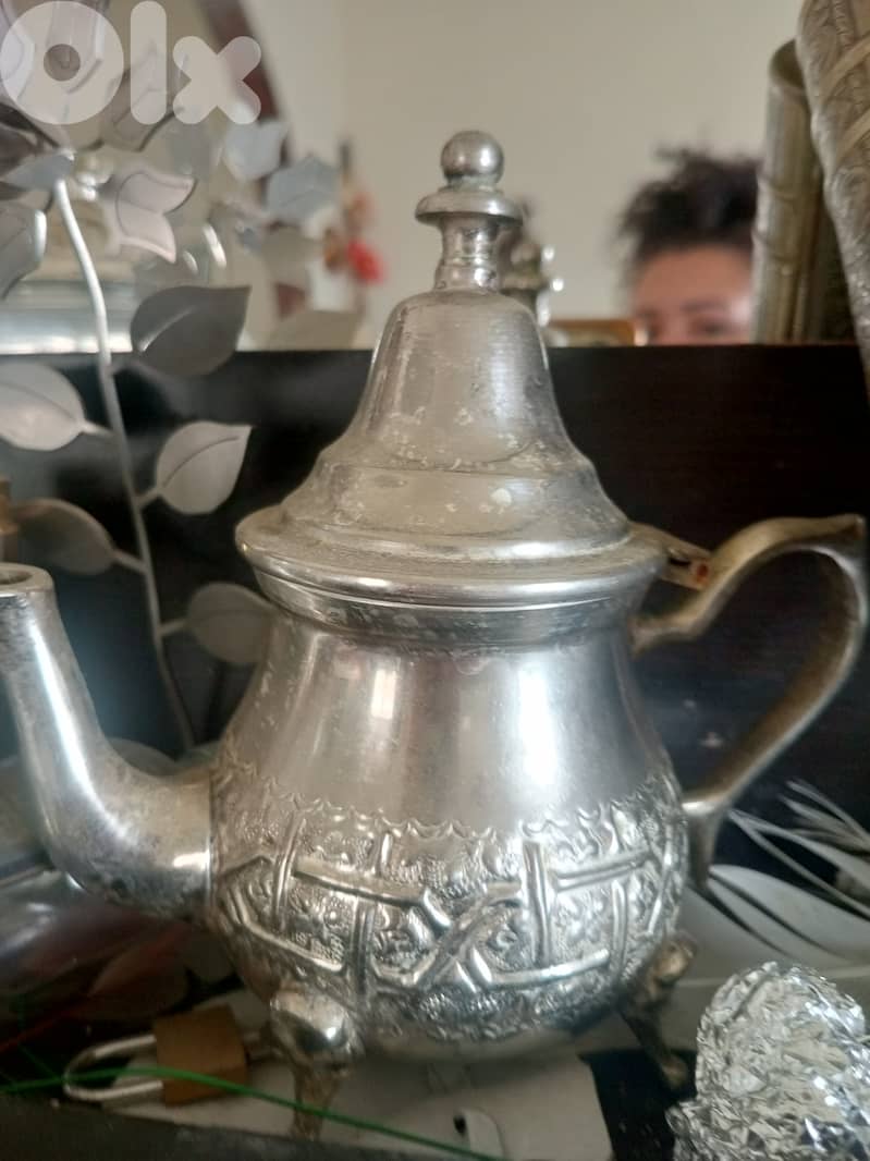 Vintage Moroccan teapot silver plated 0