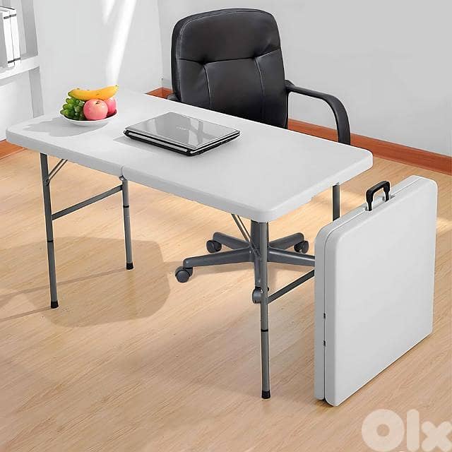 Folding Study Table with 3 Heights & Compact Briefcase Design 0