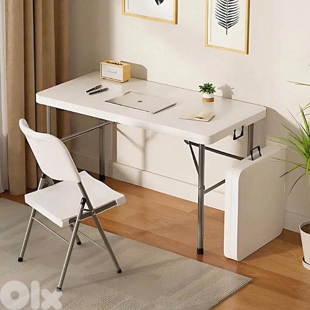 Folding Study Table with 3 Heights & Compact Briefcase Design 1