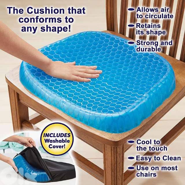 Egg Sitter Seat Cushion, Back Relief Polymer Pad for Car & Office 0