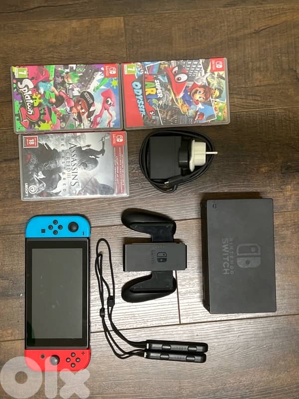Nintendo Switch + 3 Games + Accessories 0