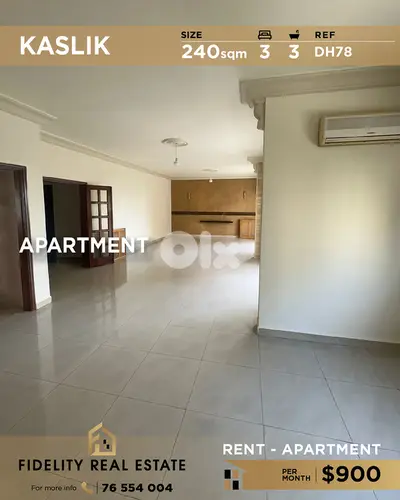 Apartment for rent in Kaslik DH78 شقة للإيجار  في كسليك