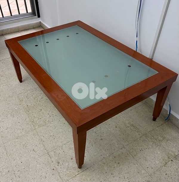Wood & Glass Coffee Table – Used Condition 0