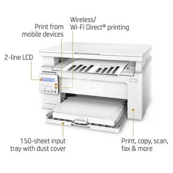 HP printer M130nw black and white laser printer 3in1 0