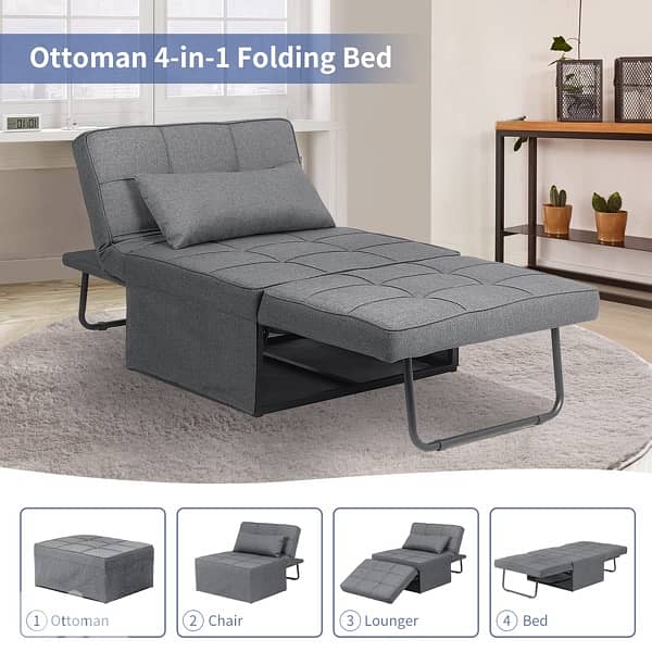 Sleeper Chair Bed, 4 in 1 Convertible Chair Bed Sofa Bed 5