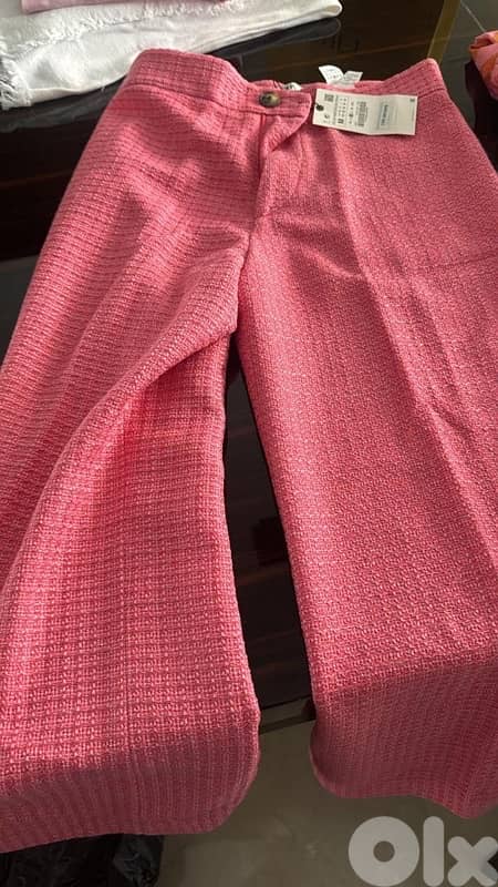 Z A R A tweeted cropped wide leg- size M- new in tag 2