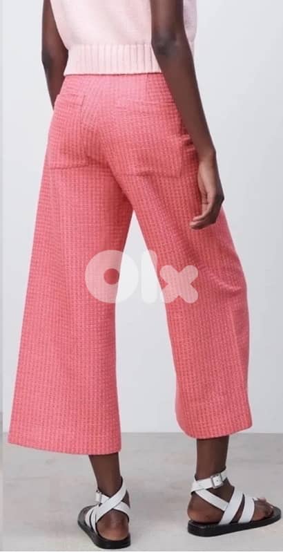 Z A R A tweeted cropped wide leg- size M- new in tag 7