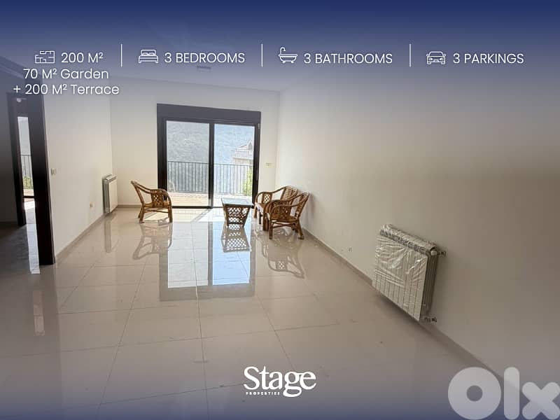 Spacious Garden Apartment | Open Mountain View | Chaouiyeh & Kounaytra 0