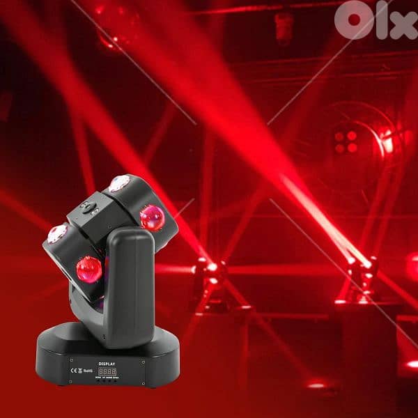 Rotating Laser Beam Moving Head 8 LED RGBW Stage Light DMX Disco Party 8