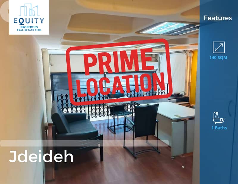 Equipped 140 SQM Shop For Rent In Jdeideh Prime Location #JS34845 0