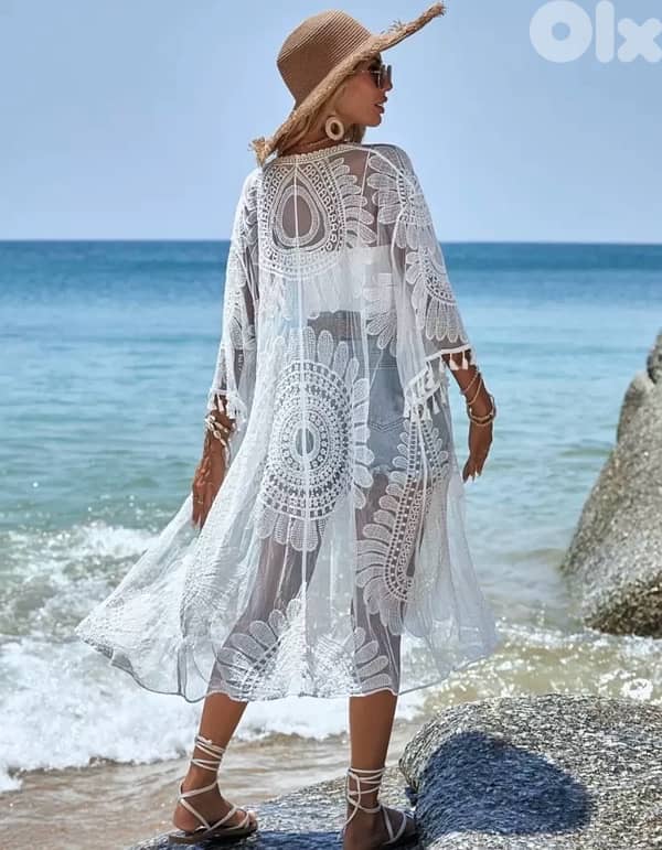 NEW white beach kimono 2