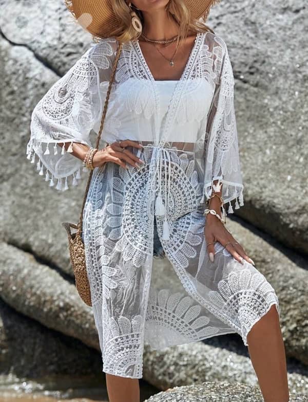 NEW white beach kimono 3