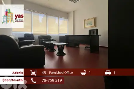 Adonis 45m2 | Furnished Office | Rent | Prime Location | RH/KH