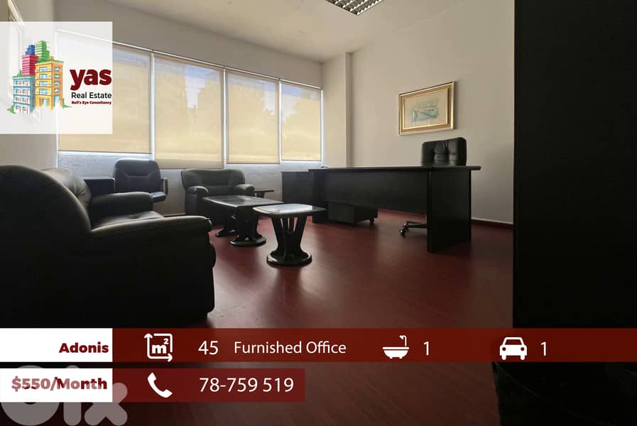 Adonis 45m2 | Furnished Office | Rent | Prime Location | RH/KH 0