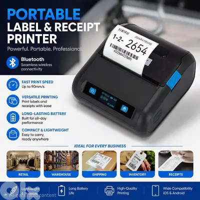 portable thermal printing 80mm bluetooth label printer