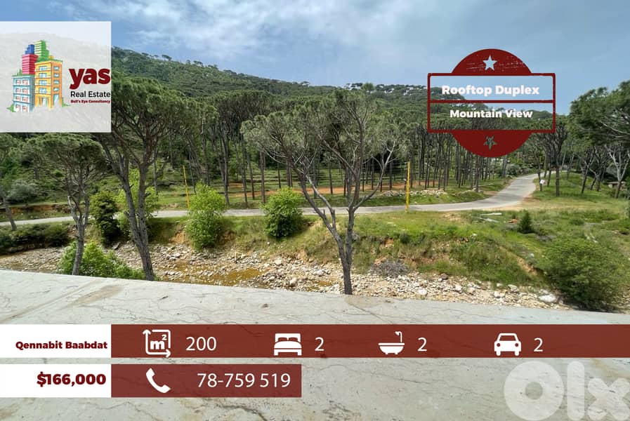Qennabet Baabdat 200m2 | Rooftop Duplex | Mountain View | TCH 0