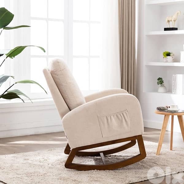 Mid-Century Modern Style Soft Rocking Chair 0