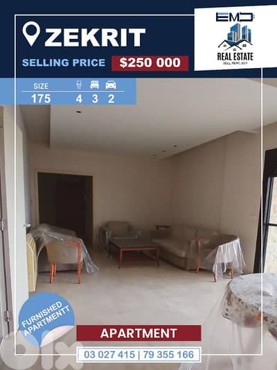 Fully Furnished Apartment for Sale in ZEKRIT  شقة مفروشة بالكامل زكريت