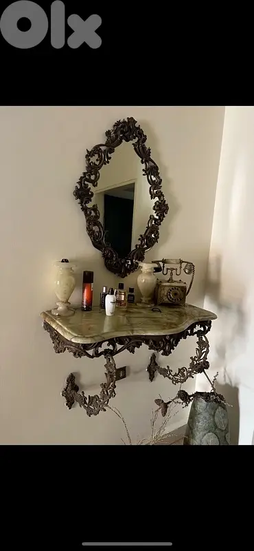 Frensh consol bronze antique كونسول برونز فرنسي ناعم مع مراي ولا اروع