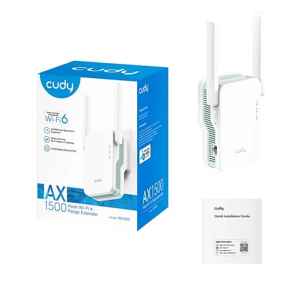 Cudy Wi-Fi 6 Range Extender - Dual-Band AX1500 Wireless 0