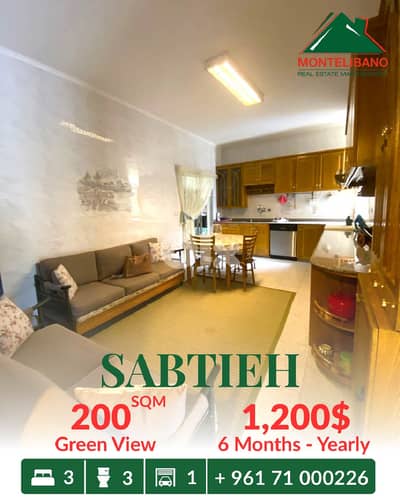 200 sqm Apartment For Rent in Sabtieh سبتية with Green View