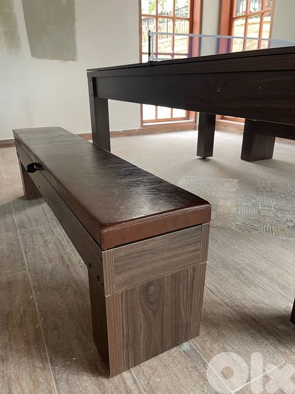 7FT Billiard Table 3-in-1 with Ping Pong & Dining 14