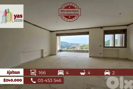 Ajaltoun 166m2 | 50% DOWN PAYMENT | 2 YEARS PAYMENT FACILITIES |