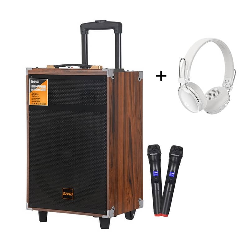 BAAB B-Q12 12” Karaoke Speaker Portable free headphones 0