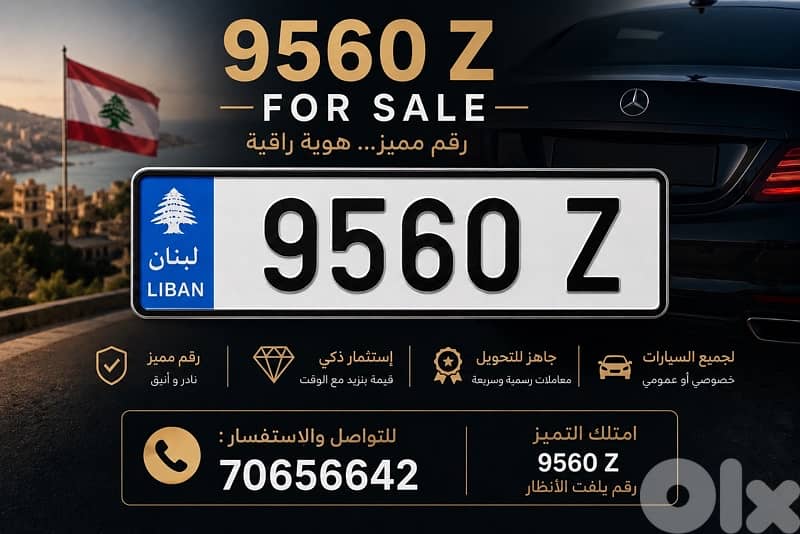 Car Plate Number for sale 9560 Z 0