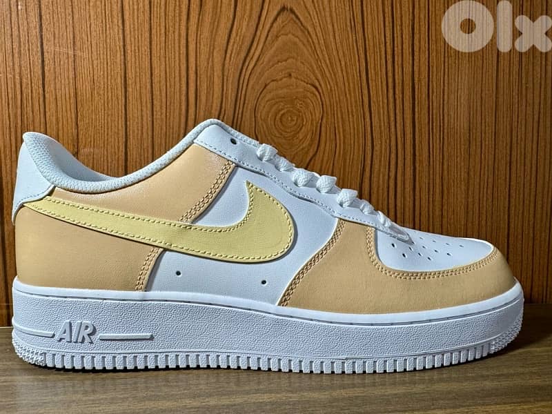 Nike Air Force 1 Low '07 Custom - Beige/Tan & Yellow - Size 43 0