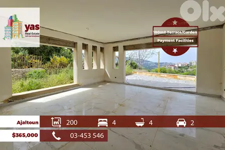 Ajaltoun 200m2 | 180m2 Terrace/Garden | Payment Facilities | Calm | TO
