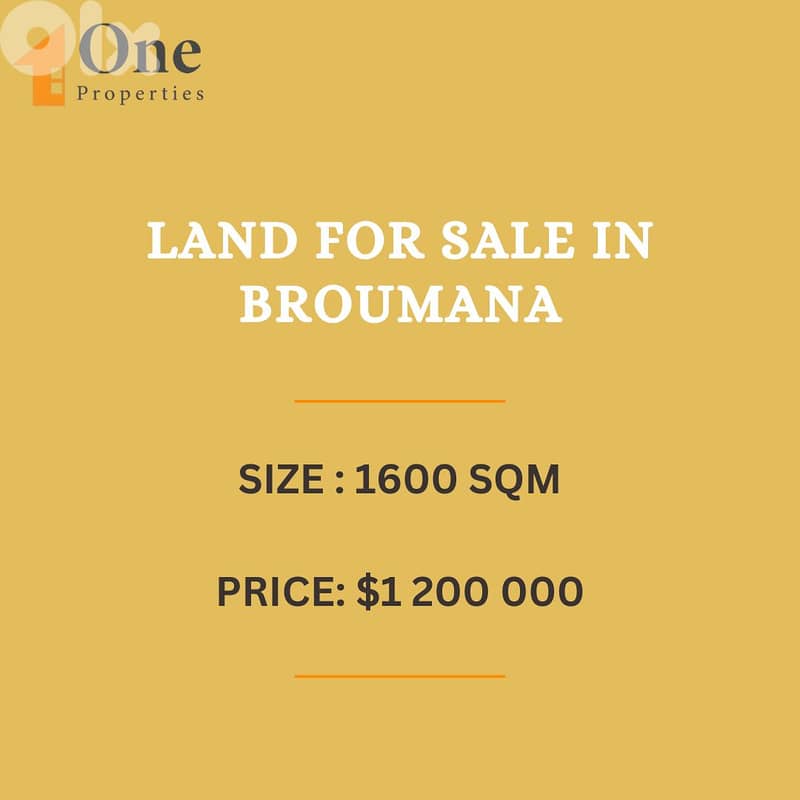 LAND FOR SALE IN BROUMANA 0