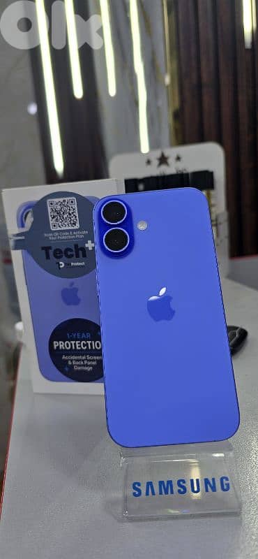 Iphone 16 blue 128 gb apple warranty till 7-26 0