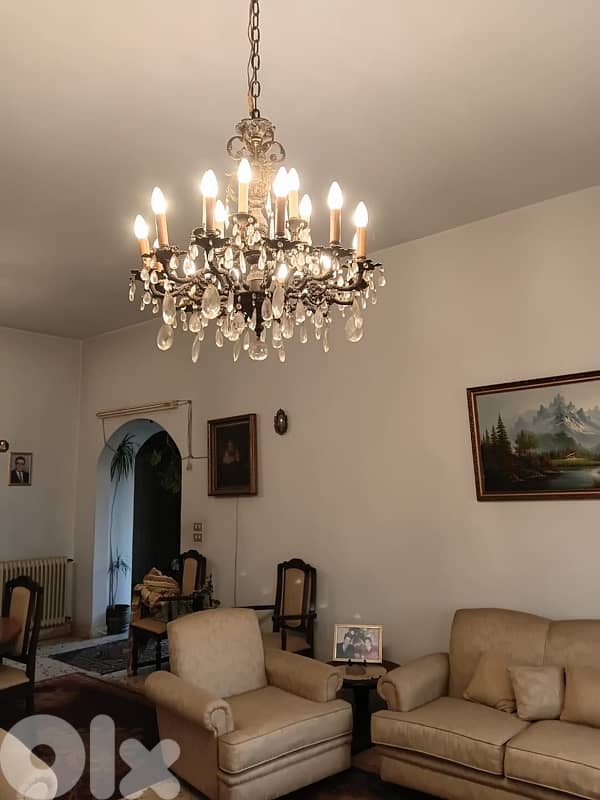 Original Queen Anne Crystal Chandelier – Large Vintage Antique Piece 0