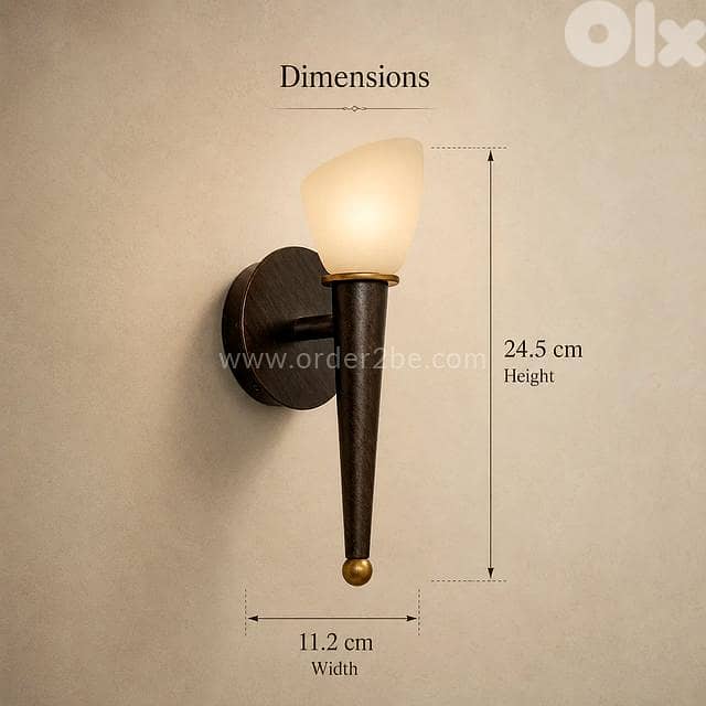 EGLO Mara Wall Light – Antique Brown Torch Sconce with Golden Glow 4