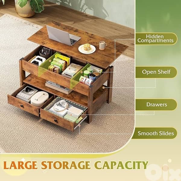 WLIVE Coffee Table, Lift Top Coffee Table 5