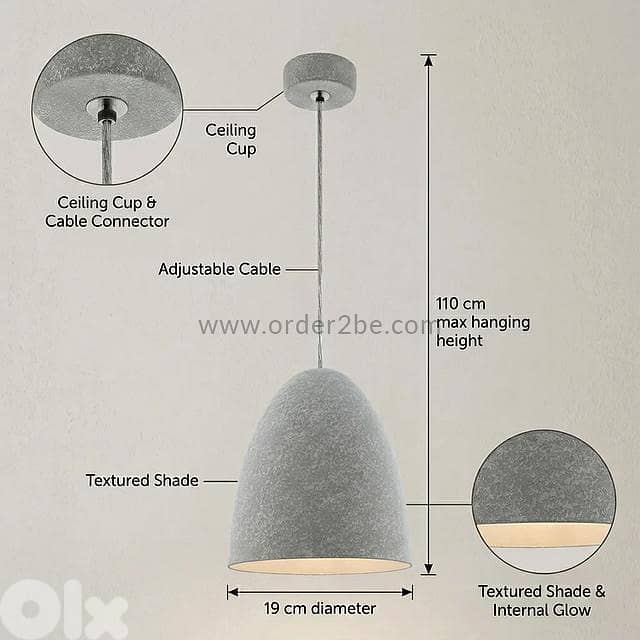 EGLO Sarabia Pendant Light – Matte Grey 5
