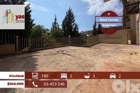 Kfarhbab 180m2 | 70m2 Terrace | Brand New | Prime Location | EH/IV