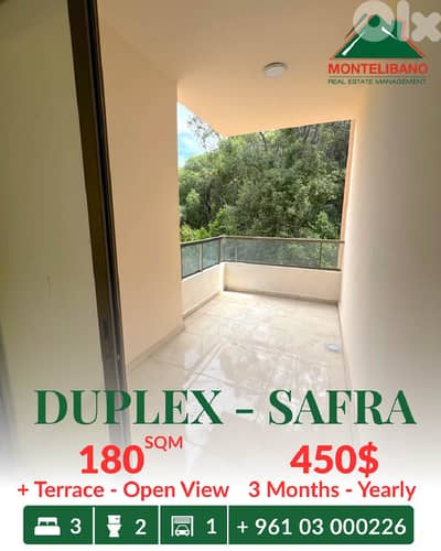 180 sqm Duplex For Rent in Safra صفرا with Terrac