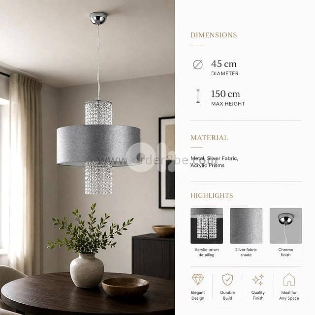 Reality KING Crystal Drum Pendant Light 4
