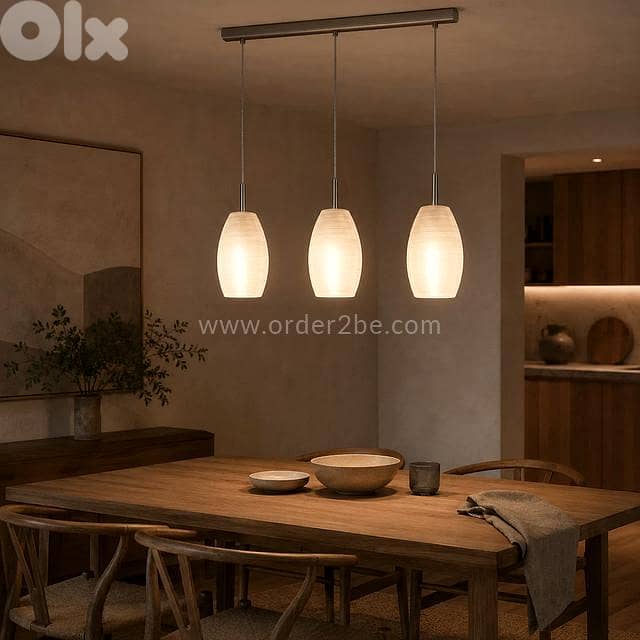 EGLO Batista Textured Glass Pendant Light 0