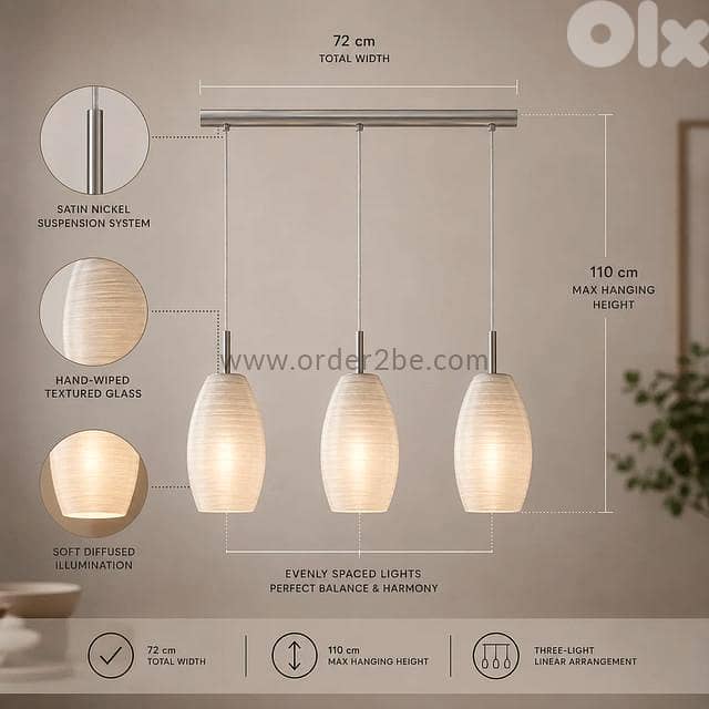 EGLO Batista Textured Glass Pendant Light 5