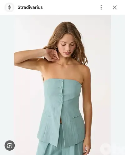 brown bustier top size m from stradivarius