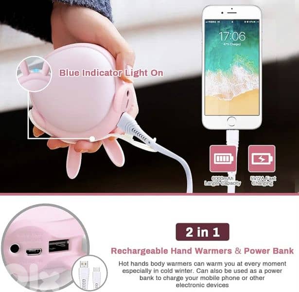 TIM-LI Hand Warmers Rechargeable/ powe bank 6