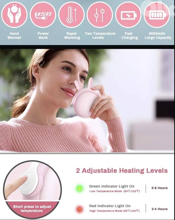 TIM-LI Hand Warmers Rechargeable/ powe bank 8