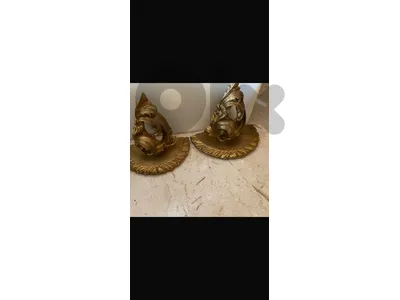 Two wooden new wall stands