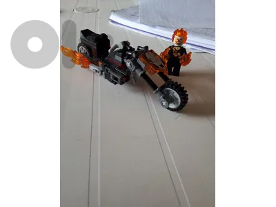 Original Lego Ghost Rider Figure + Motorcycle