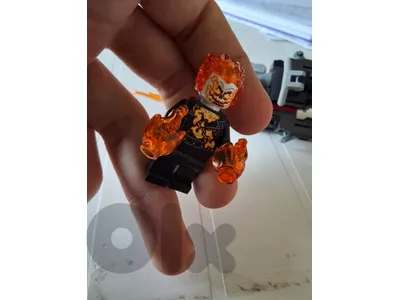 Original Lego Ghost Rider Figure + Fire Launching Motorcycle
